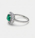 Timeless Emerald Garland Ring in 925 Silver High Quality Simulated Diamonds and Crafted Emerald Stone - Ash & Harry