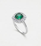 Timeless Emerald Garland Ring in 925 Silver High Quality Simulated Diamonds and Crafted Emerald Stone - Ash & Harry