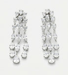 Triple Teardrop Cascade Earrings in 925 Silver with Teardrop - Cut High - Quality Simulated Diamonds - Ash & Harry