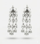 Triple Teardrop Cascade Earrings in 925 Silver with Teardrop - Cut High - Quality Simulated Diamonds - Ash & Harry
