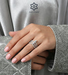 Triple Crown Ring in 925 Silver with High - Quality Simulated Diamonds - Ash & Harry