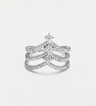 Triple Crown Ring in 925 Silver with High - Quality Simulated Diamonds - Ash & Harry