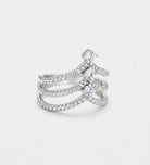 Triple Crown Ring in 925 Silver with High - Quality Simulated Diamonds - Ash & Harry