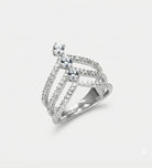 Triple Crown Ring in 925 Silver with High - Quality Simulated Diamonds - Ash & Harry