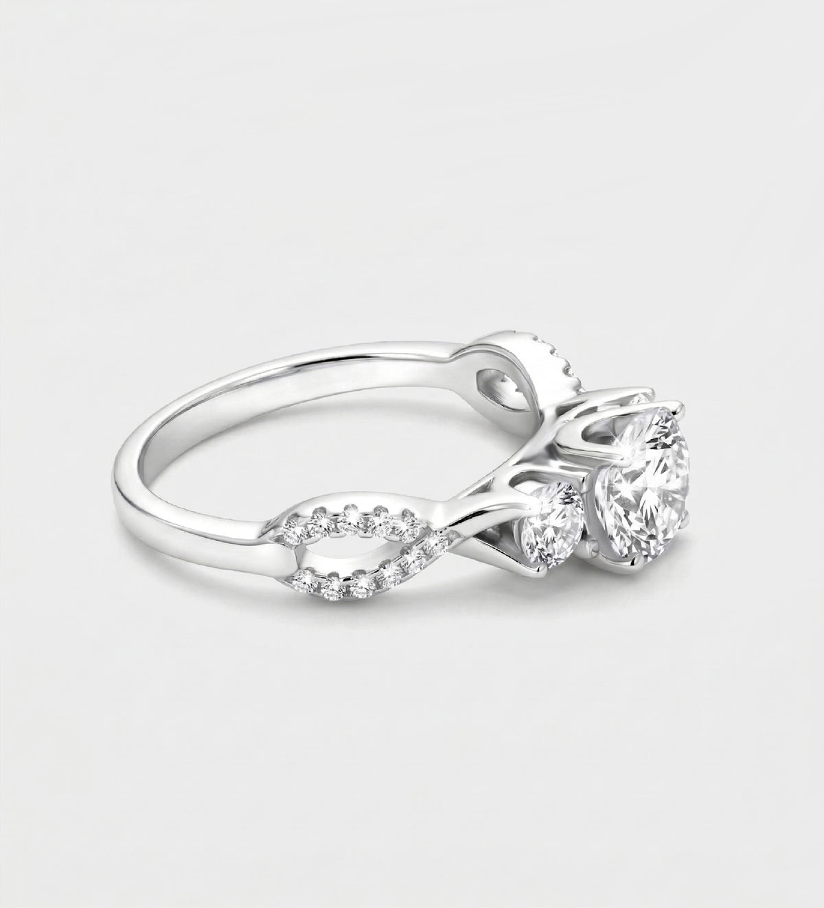 Triple Radiance Ring In 925 Silver High Quality Simulated Diamonds - Ash & Harry