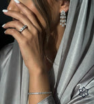 Triple Teardrop Cascade Earrings in 925 Silver with Teardrop - Cut High - Quality Simulated Diamonds - Ash & Harry