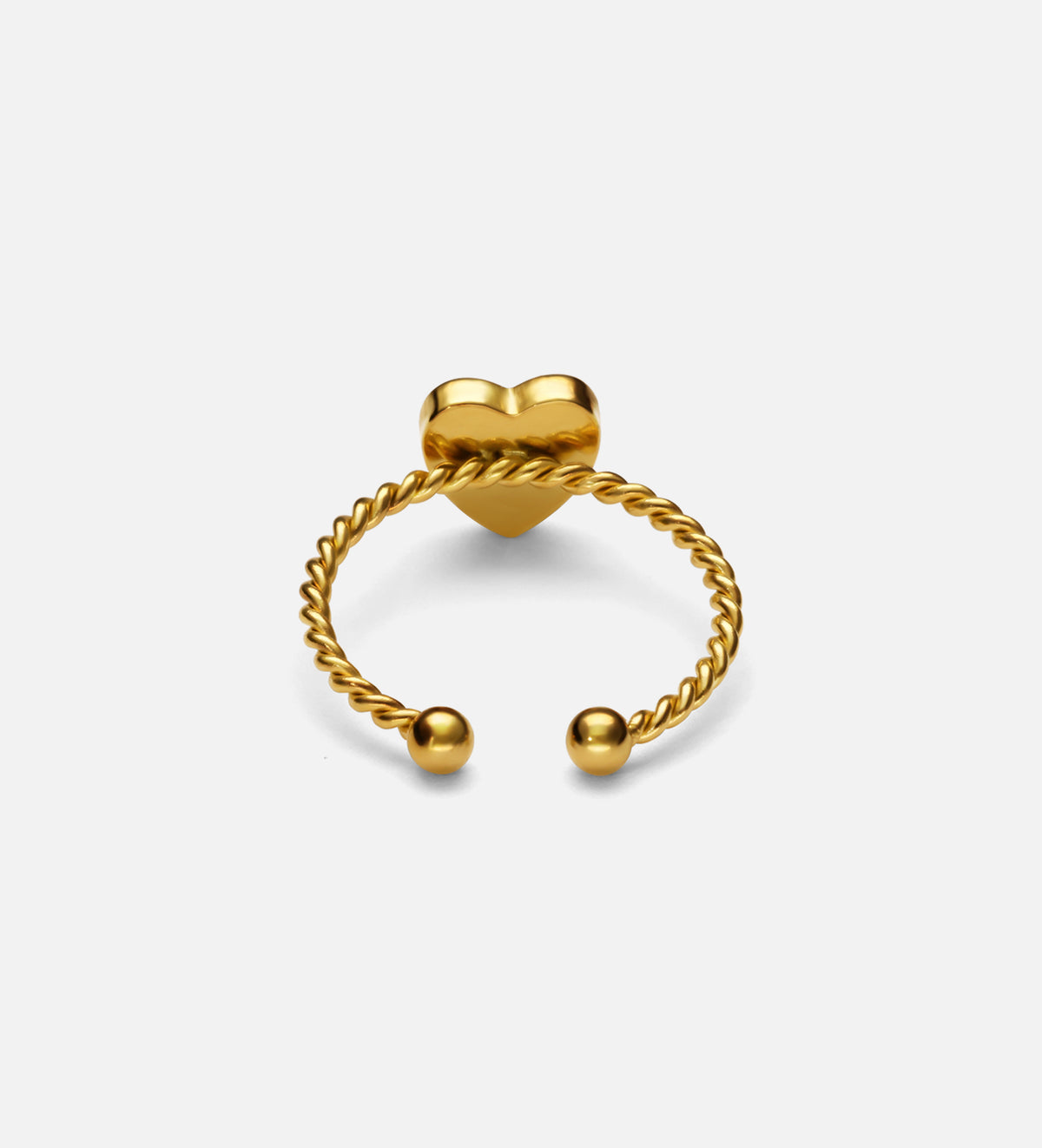 Twisted Heart Open Ring in Black - Ash & Harry