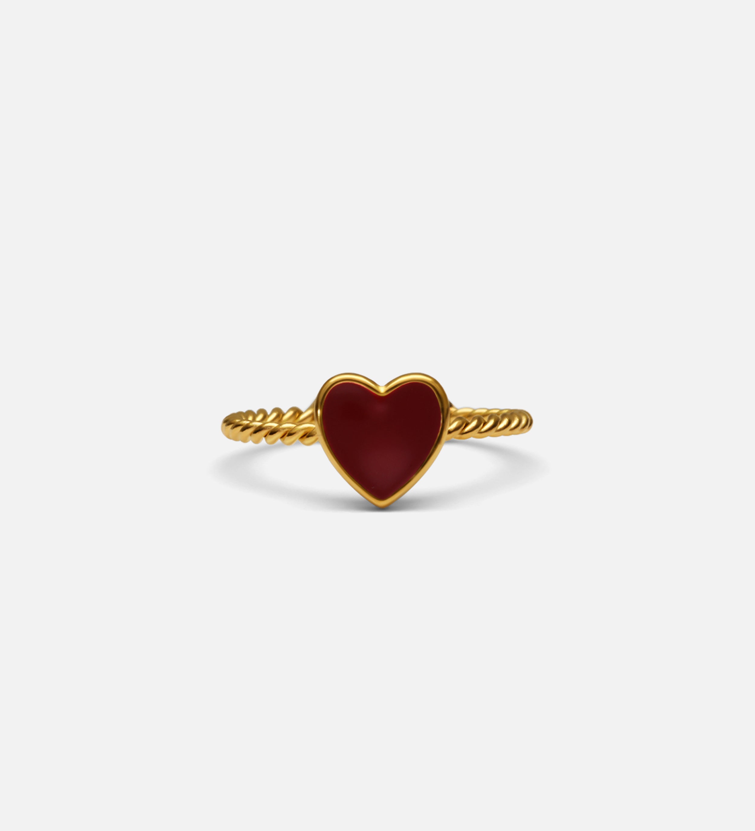 Twisted Heart Open Ring in Red - Ash & Harry