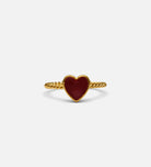 Twisted Heart Open Ring in Red - Ash & Harry