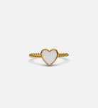 Twisted Heart Open Ring in White - Ash & Harry