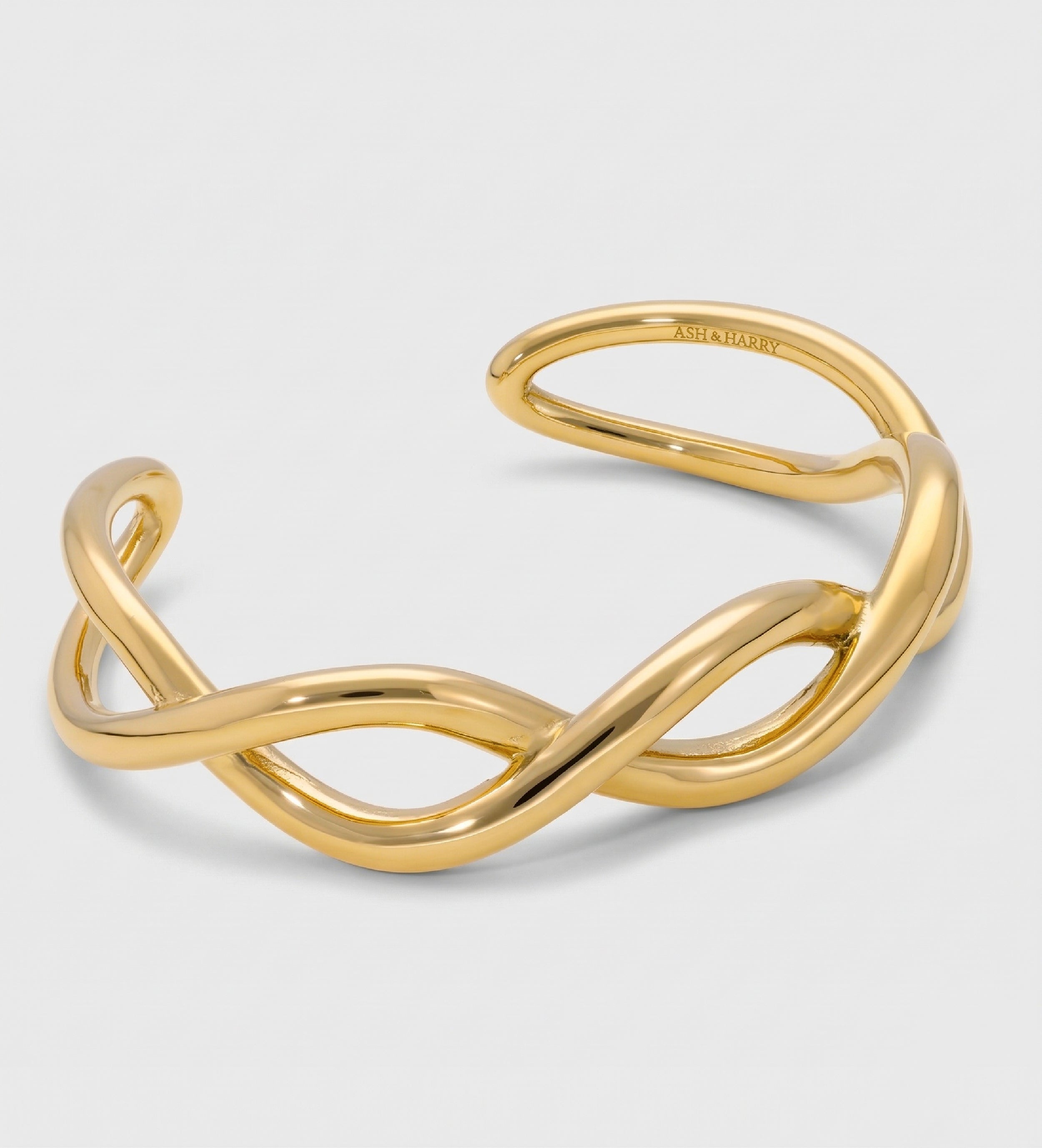 Twisted Helix Gold Cuff - Ash & Harry