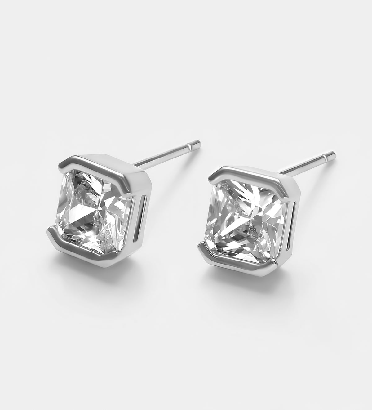 Urban Square Studs With High Quality Simulated Diamonds - Ash & Harry