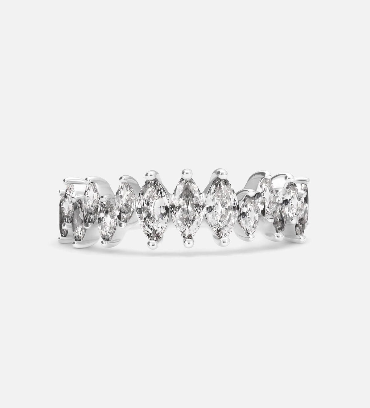 Verona Marquise Ring in 925 Silver with High - Quality White Simulated Diamonds - Ash & Harry