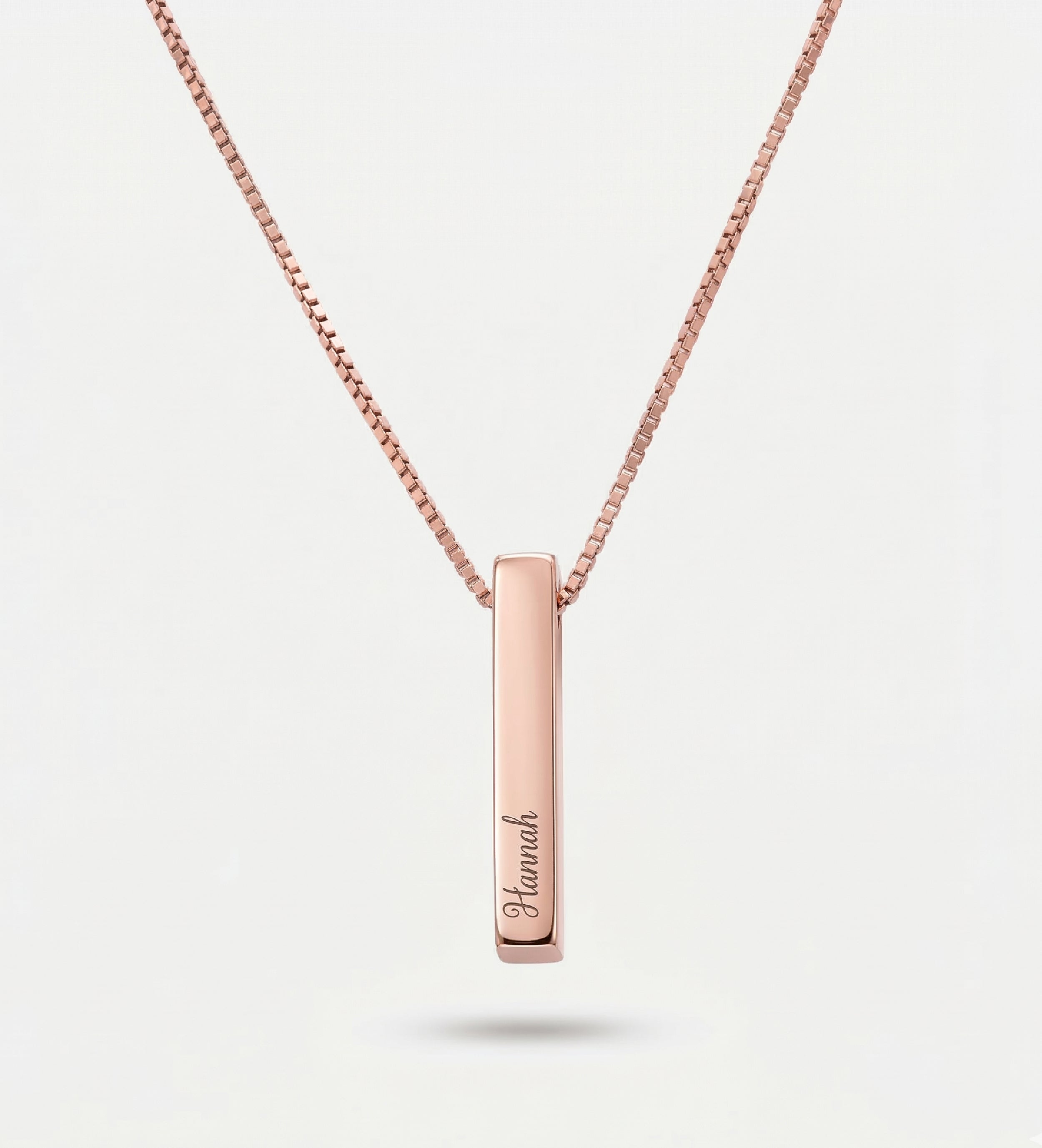 Vertical Bar Necklace in 18K Rose Gold Plating on 925 Silver - Ash & Harry