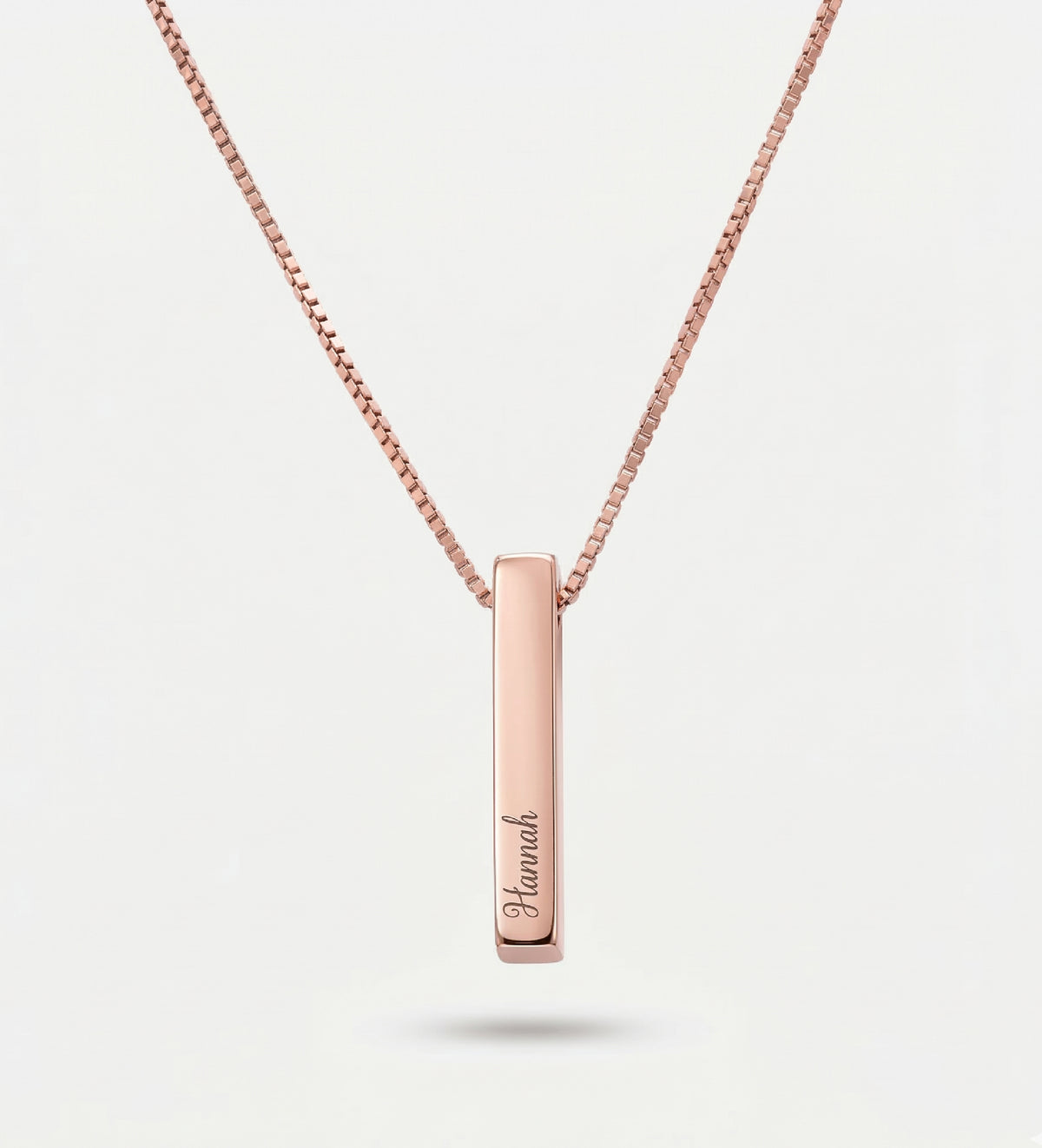 Vertical Bar Necklace in 18K Rose Gold Plating on 925 Silver - Ash & Harry