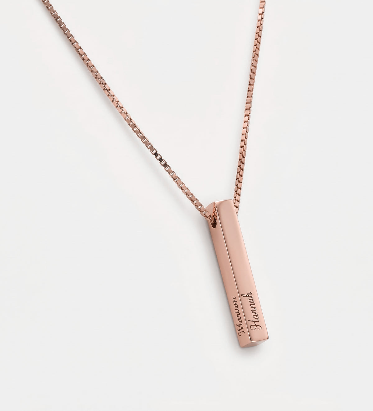 Vertical Bar Necklace in 18K Rose Gold Plating on 925 Silver - Ash & Harry