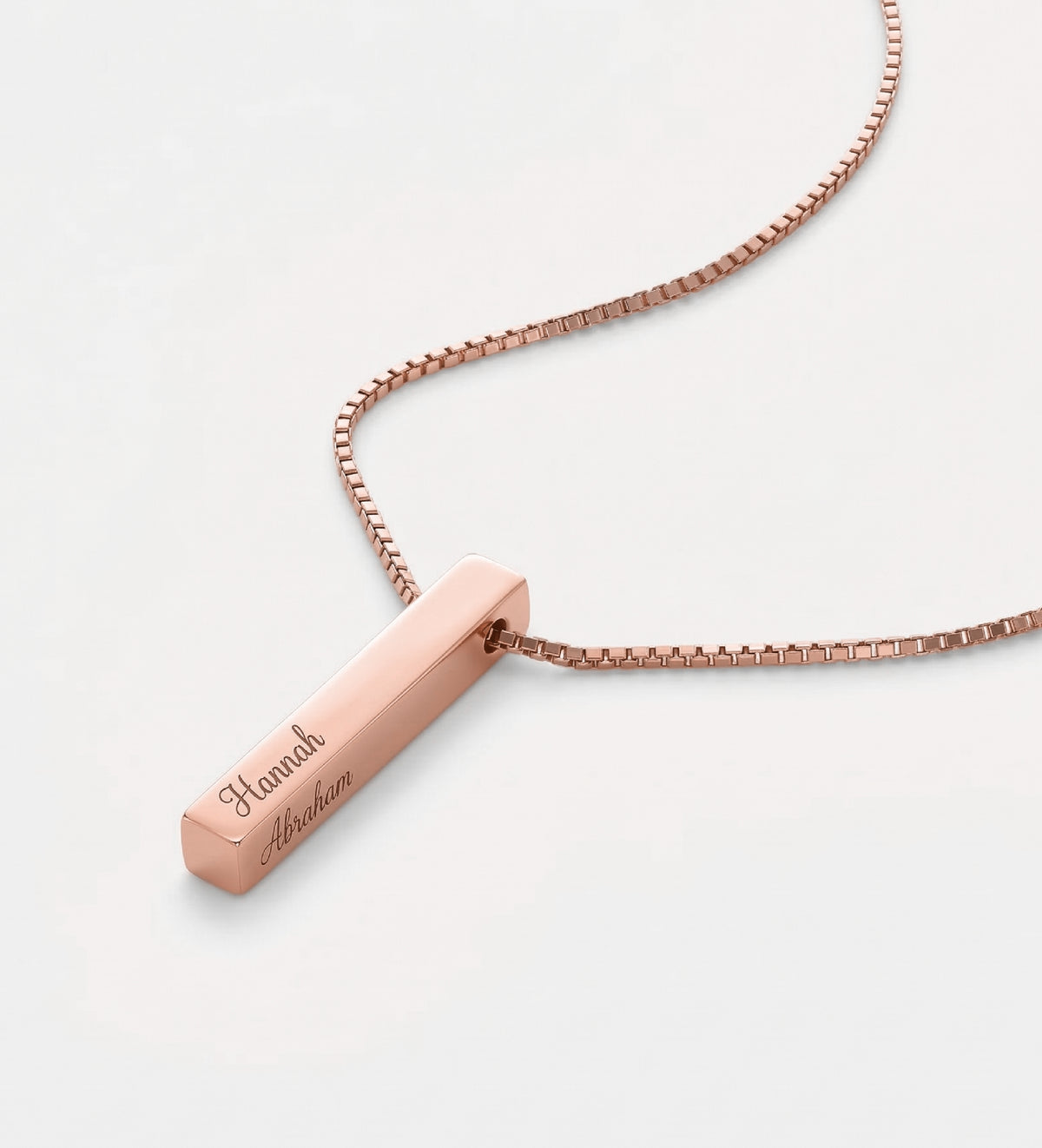 Vertical Bar Necklace in 18K Rose Gold Plating on 925 Silver - Ash & Harry