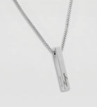 Vertical Bar Necklace in Rhodium Plating on 925 Silver - Ash & Harry