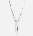 Vertical Bar Necklace With 0.25CT Lab Diamond in Rhodium Plating on 925 Silver - Ash & Harry