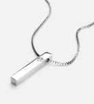 Vertical Bar Necklace With 0.25CT Lab Diamond in Rhodium Plating on 925 Silver - Ash & Harry