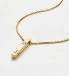 Vertical Bar Necklace With 0.25CT Lab Diamond in 18K Gold Plating on 925 Silver - Ash & Harry