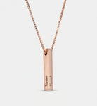 Vertical Bar Necklace With Lab Diamond in 18K Rose Gold Plating on 925 Silver - Ash & Harry