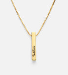 Vertical Bar Necklace With Lab Diamond in 18K Gold Plating on 925 Silver - Ash & Harry