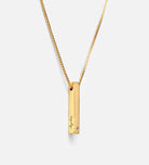 Vertical Bar Necklace With Lab Diamond in 18K Gold Plating on 925 Silver - Ash & Harry