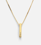 Vertical Bar Necklace With Lab Diamond in 18K Gold Plating on 925 Silver - Ash & Harry
