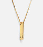 Vertical Bar Necklace With Lab Diamond in 18K Gold Plating on 925 Silver - Ash & Harry