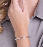 Artisan Hammered Cuff Bracelet in Rhodium Plating on 925 Silver - Ash & Harry