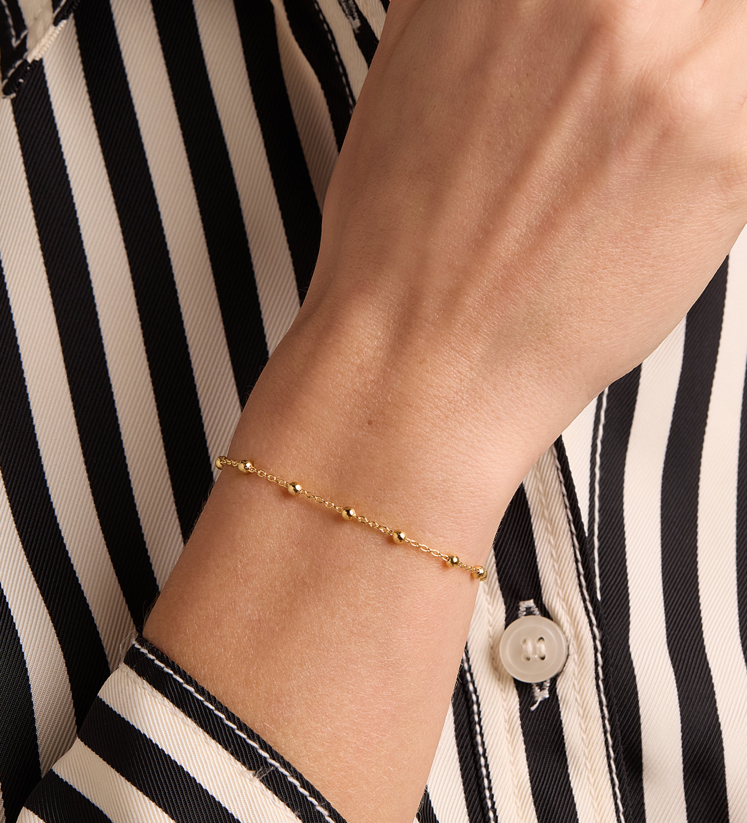 Dotted Chain Bracelet in 18k Gold Plating on 925 Silver - Ash & Harry