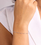 Dotted Chain Bracelet in Rhodium Plating on 925 Silver - Ash & Harry