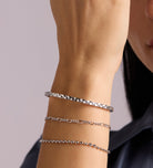 Flat Beaded Bracelet in Rhodium Plating on 925 Silver - Ash & Harry