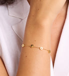 Flower Interval Chain Bracelet in 18k Gold Plating on 925 Silver - Ash & Harry