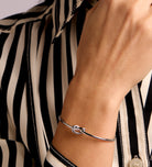 Knot Cuff Bracelet in Rhodium Plating on 925 Silver - Ash & Harry