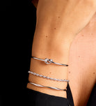 Knot Cuff Bracelet in Rhodium Plating on 925 Silver - Ash & Harry