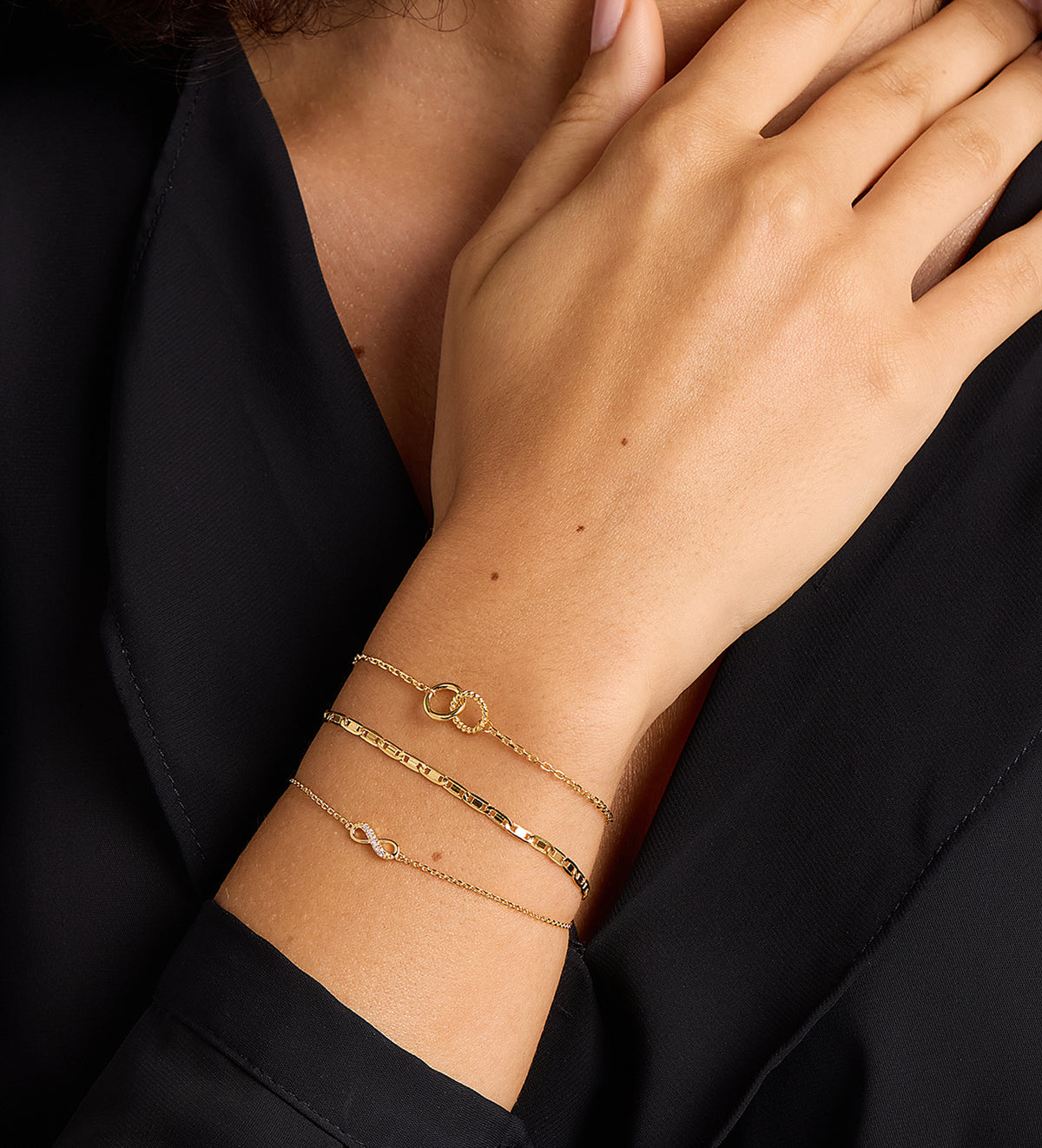 Mini Infinity Pave Bracelet in 18k Gold Plating on 925 Silver - Ash & Harry