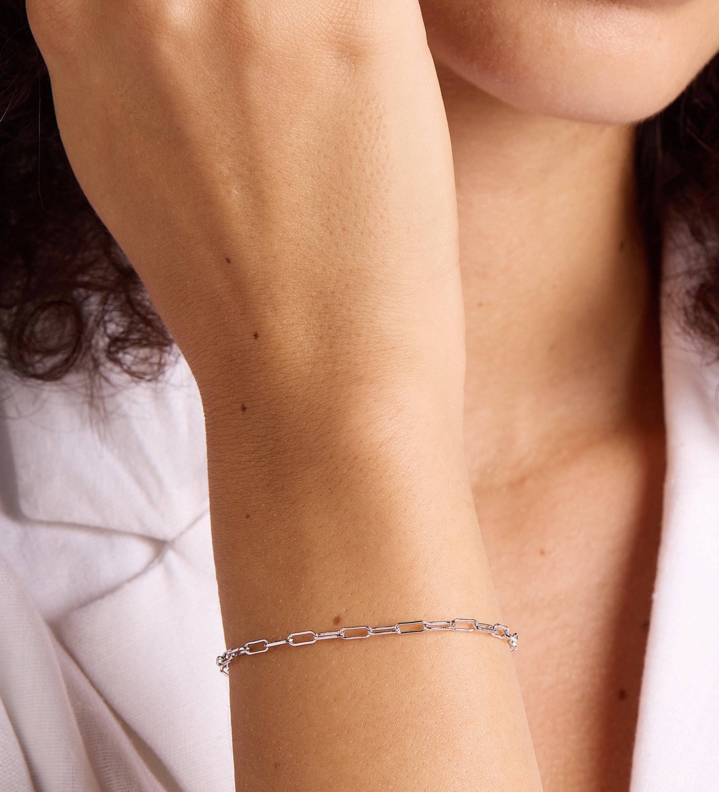 Paperclip Bracelet in Rhodium Plating on 925 Silver - Ash & Harry
