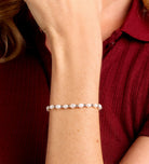 Pearl Beaded Bracelet in Rhodium Plating on 925 Silver - Ash & Harry
