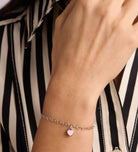 Pink Heart Chain Bracelet in Rhodium Plating on 925 Silver - Ash & Harry