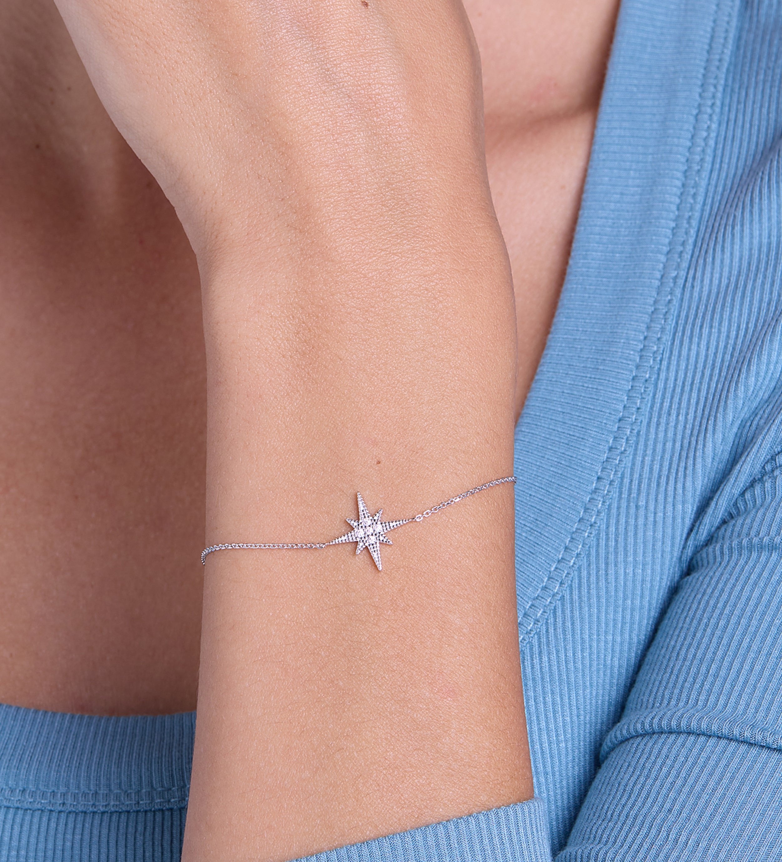 Starburst Bracelet in Rhodium Plating on 925 Silver - Ash & Harry