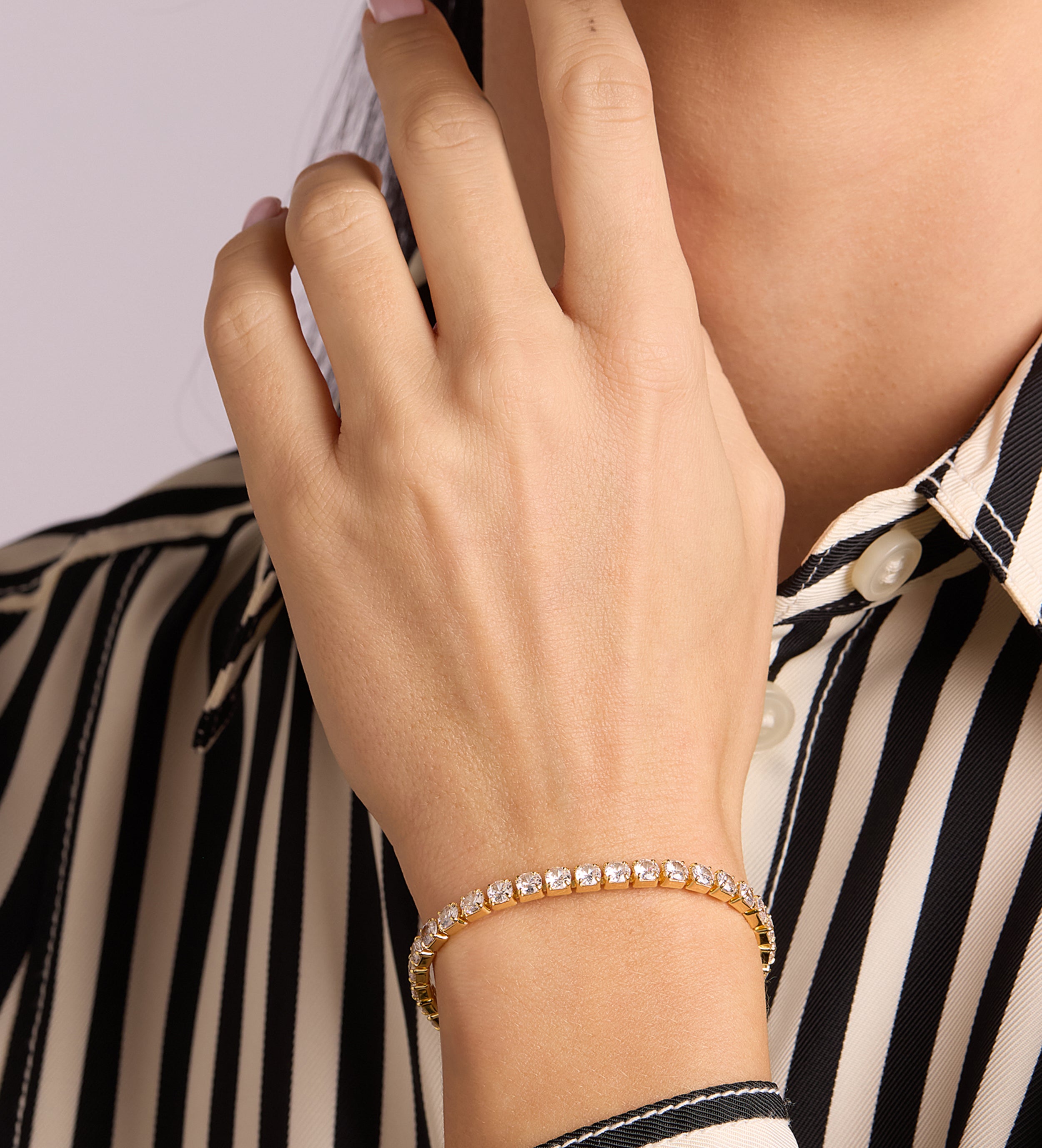 Tennis Bracelet in 18k Gold Plating on 925 Silver - Ash & Harry