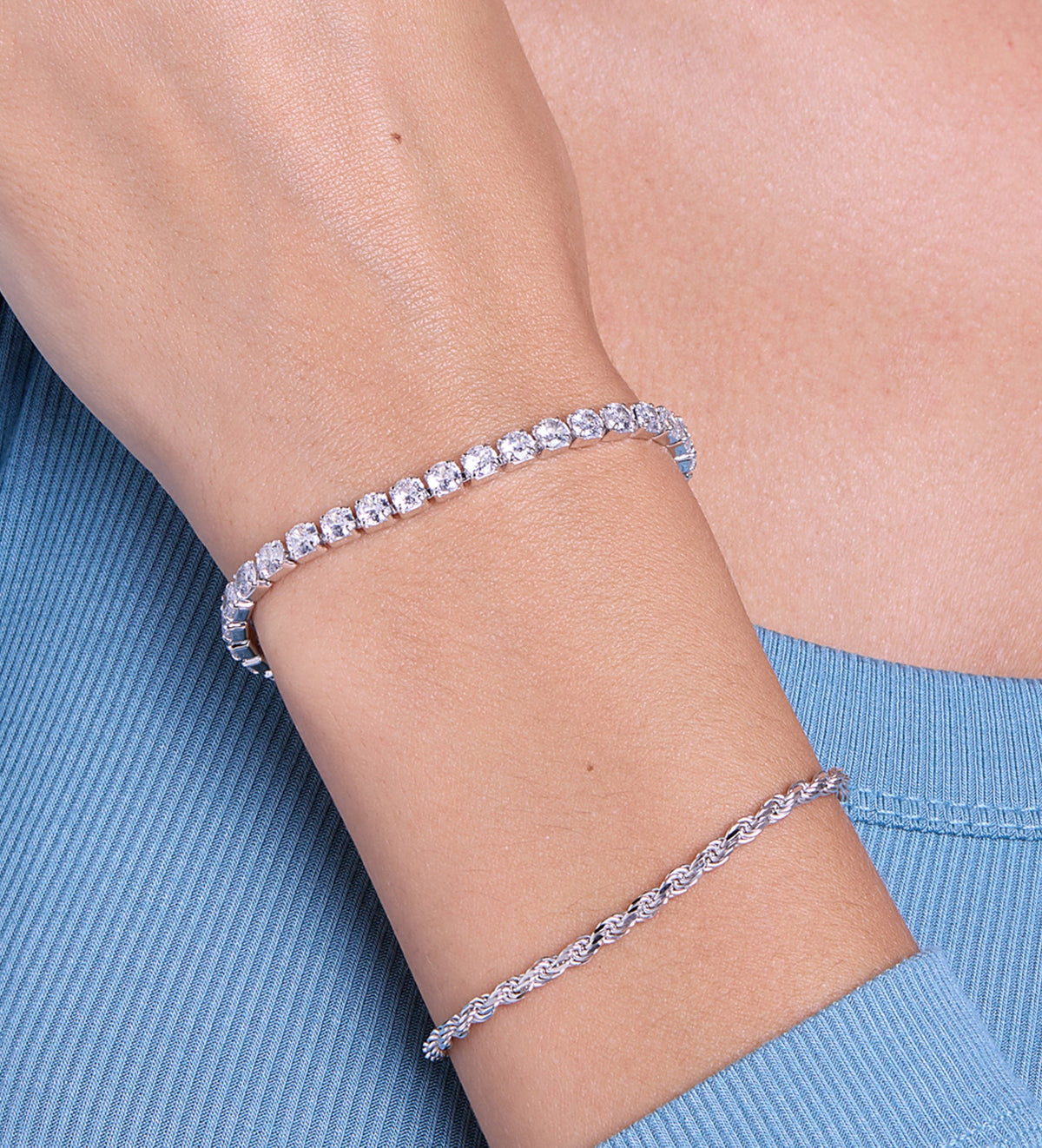 Tennis Bracelet in Rhodium Plating on 925 Silver - Ash & Harry