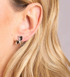 Three Leaf Clover Earrings in Rhodium Plating on 925 Silver - Ash & Harry