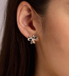 Three Leaf Clover Earrings in Rhodium Plating on 925 Silver - Ash & Harry