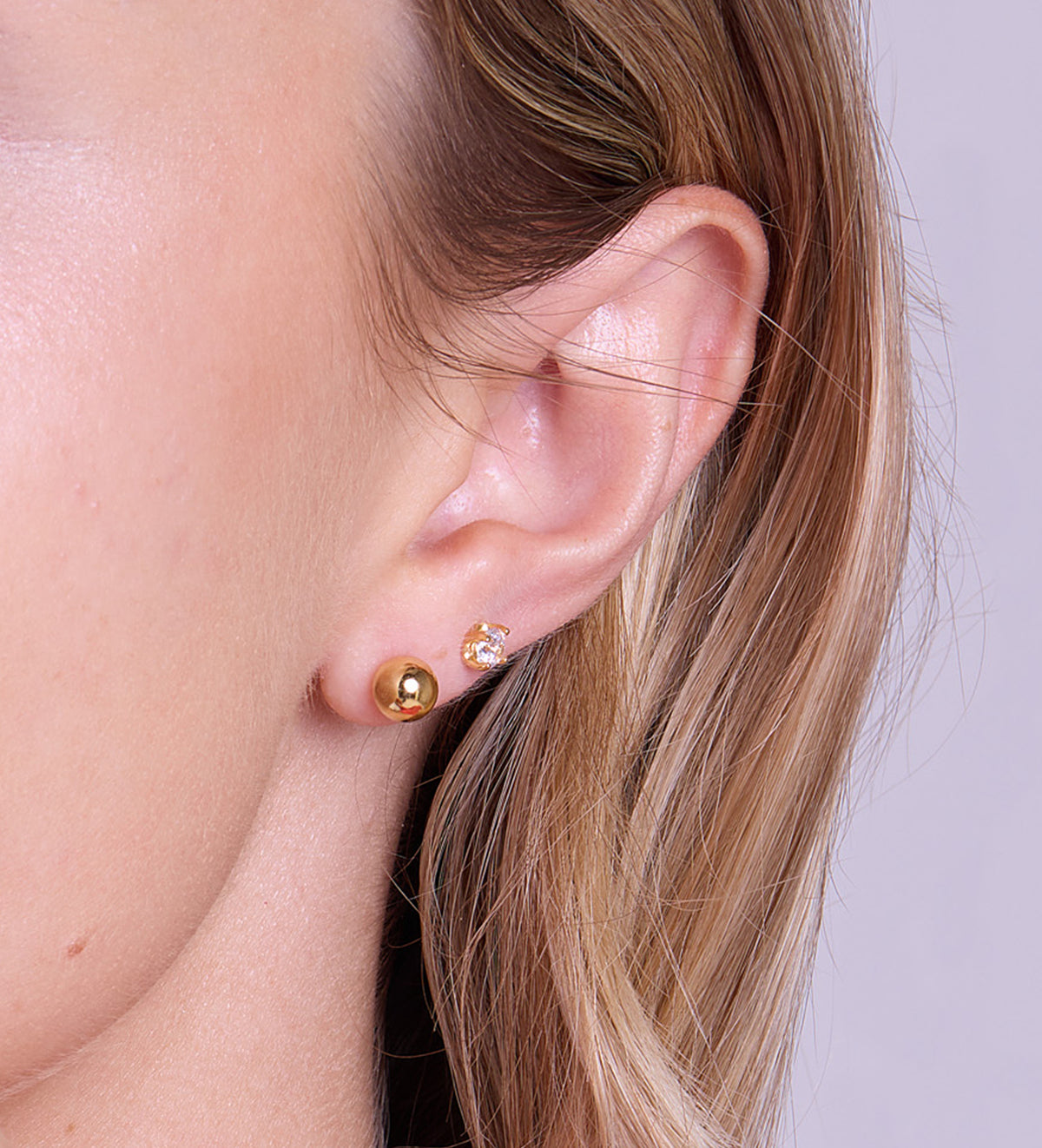 Bold Ball Studs in 18k Gold Plating on 925 Silver - Ash & Harry