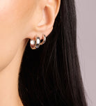 Bold Small Hoops in Rhodium Plating on 925 Silver - Ash & Harry