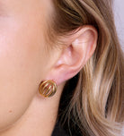 Caged Stud Earrings in 18k Gold Plating on 925 Silver - Ash & Harry