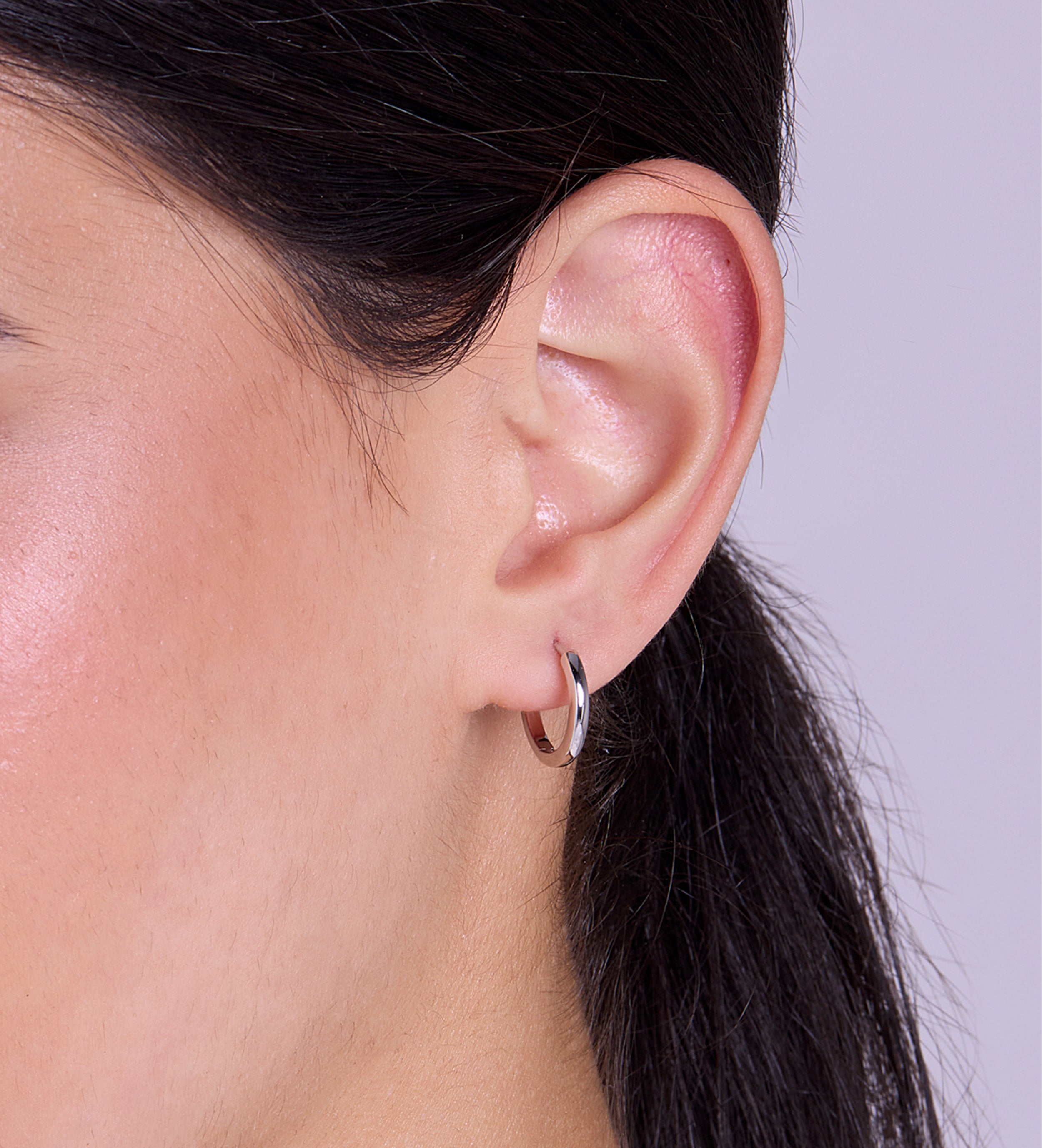 Classic Medium Hoops in Rhodium Plating on 925 Silver - Ash & Harry